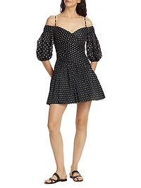 Off-The-Shoulder Polka-Dot Minidress