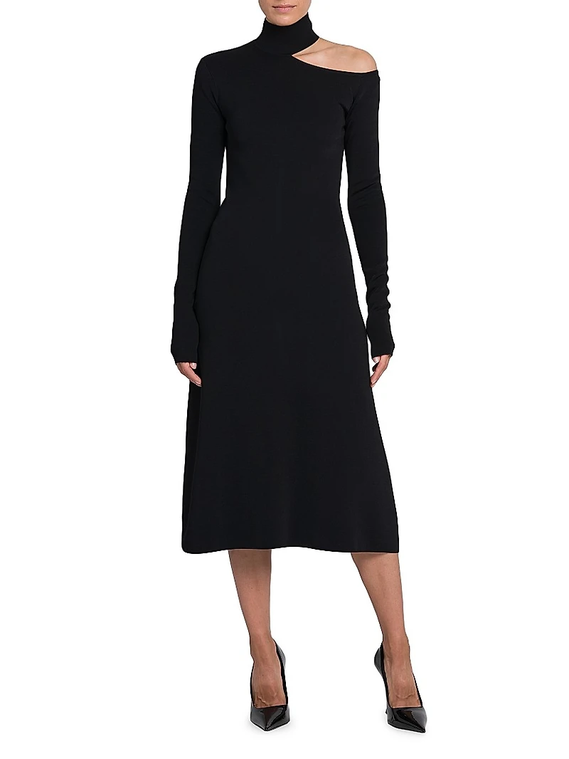 Slash Cut-Out Midi Dress