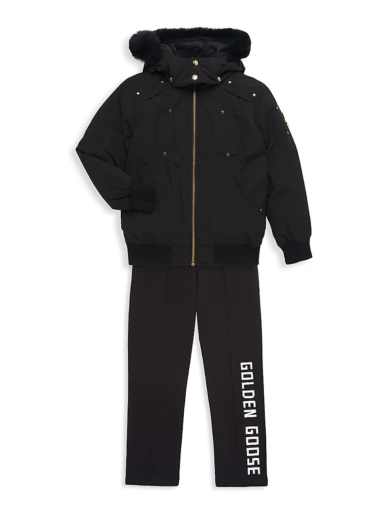 Little Girl's & Down Bomber Jacket