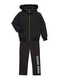 Little Girl's & Down Bomber Jacket