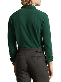 Mesh Long Sleeve Polo Shirt