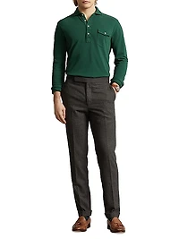Mesh Long Sleeve Polo Shirt