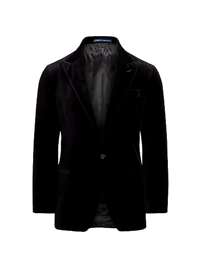 Velvet Single-Breasted Blazer