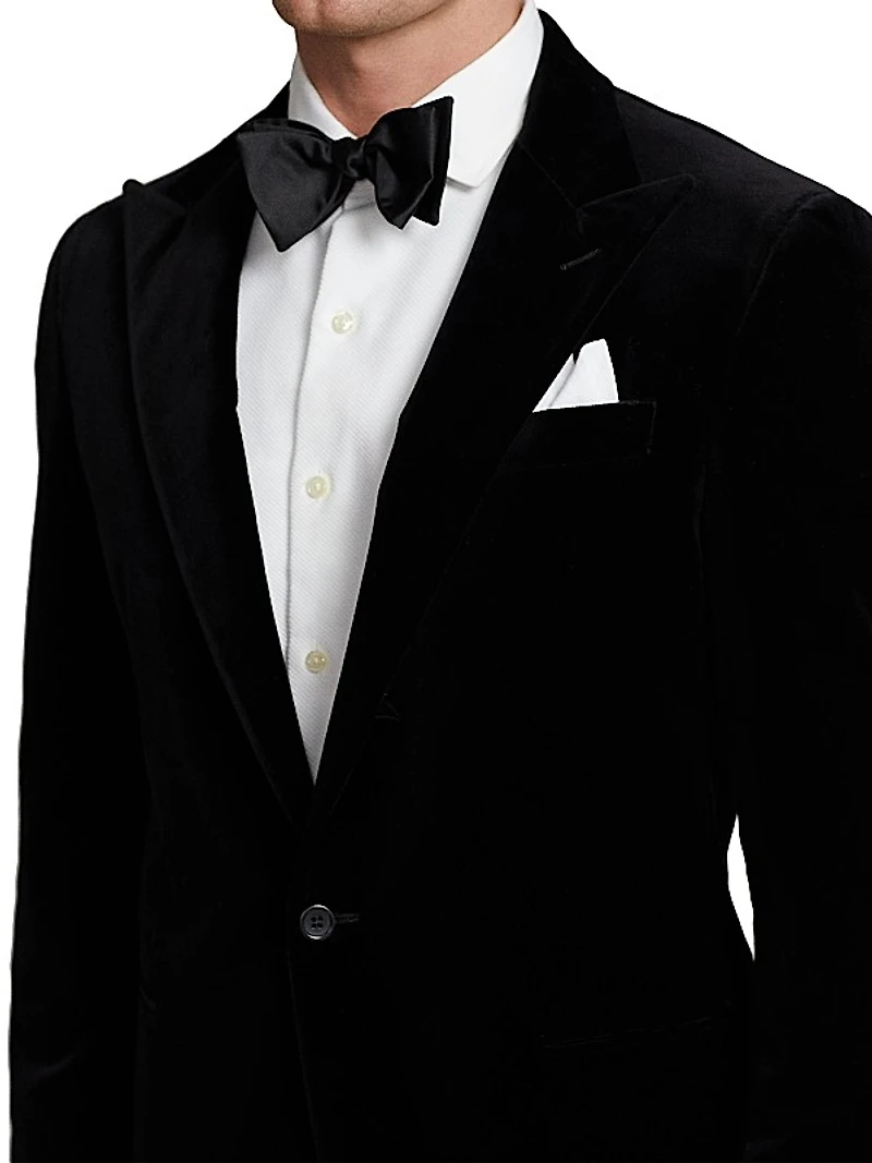 Velvet Single-Breasted Blazer