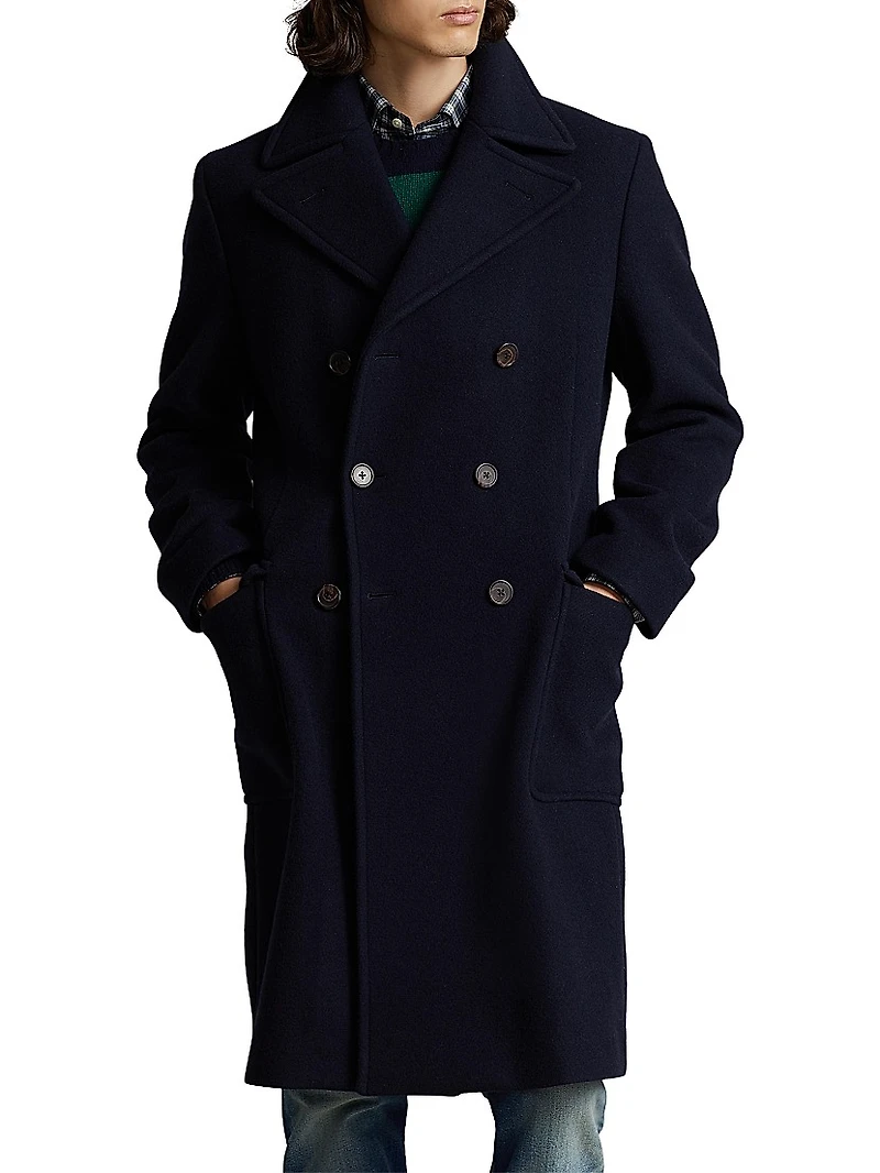 Wool-Blend Double-Breasted Topcoat