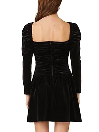 Mari Ruched Velvet Minidress