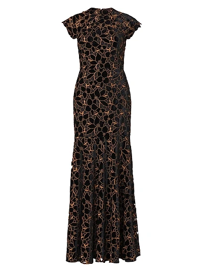 Carlotta Floral Velvet Gown