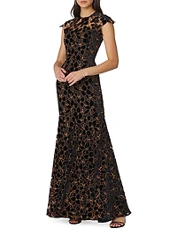 Carlotta Floral Velvet Gown