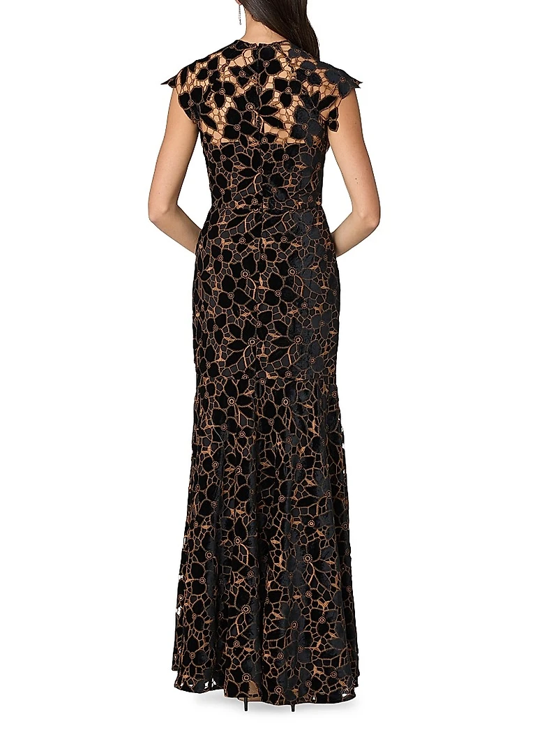 Carlotta Floral Velvet Gown