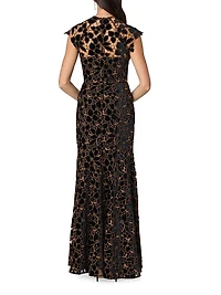 Carlotta Floral Velvet Gown