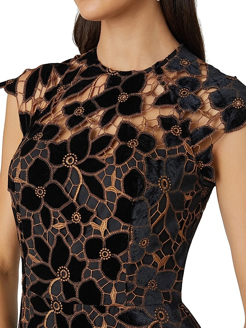 Carlotta Floral Velvet Gown