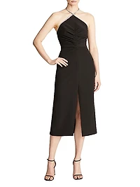 Piper Halter Crystal-Trim Midi-Dress