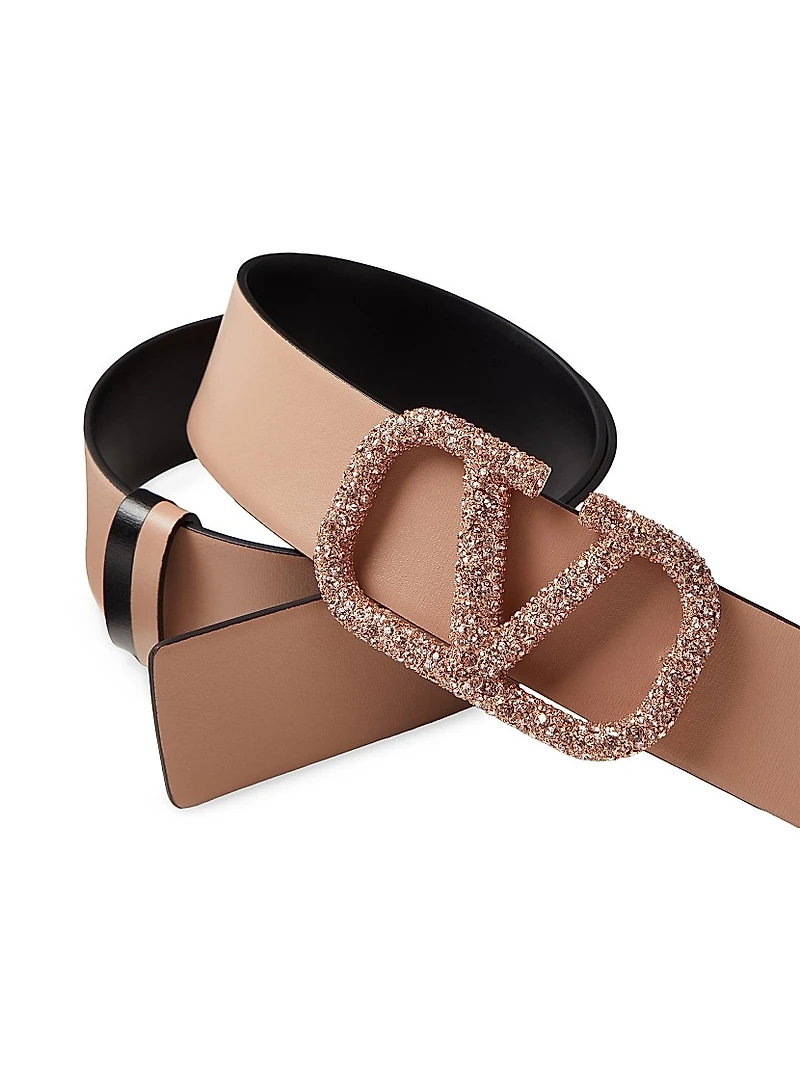 Vlogo Signature Reversible Shiny Calfskin Belt 40 MM