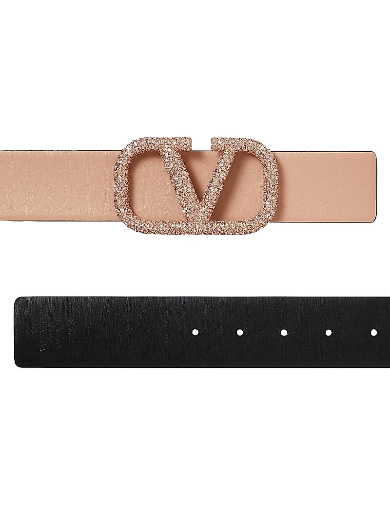 Vlogo Signature Reversible Shiny Calfskin Belt 40 MM