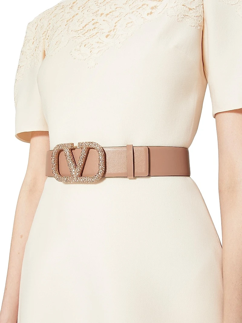 Vlogo Signature Reversible Shiny Calfskin Belt 40 MM