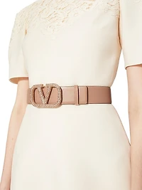 Vlogo Signature Reversible Shiny Calfskin Belt 40 MM