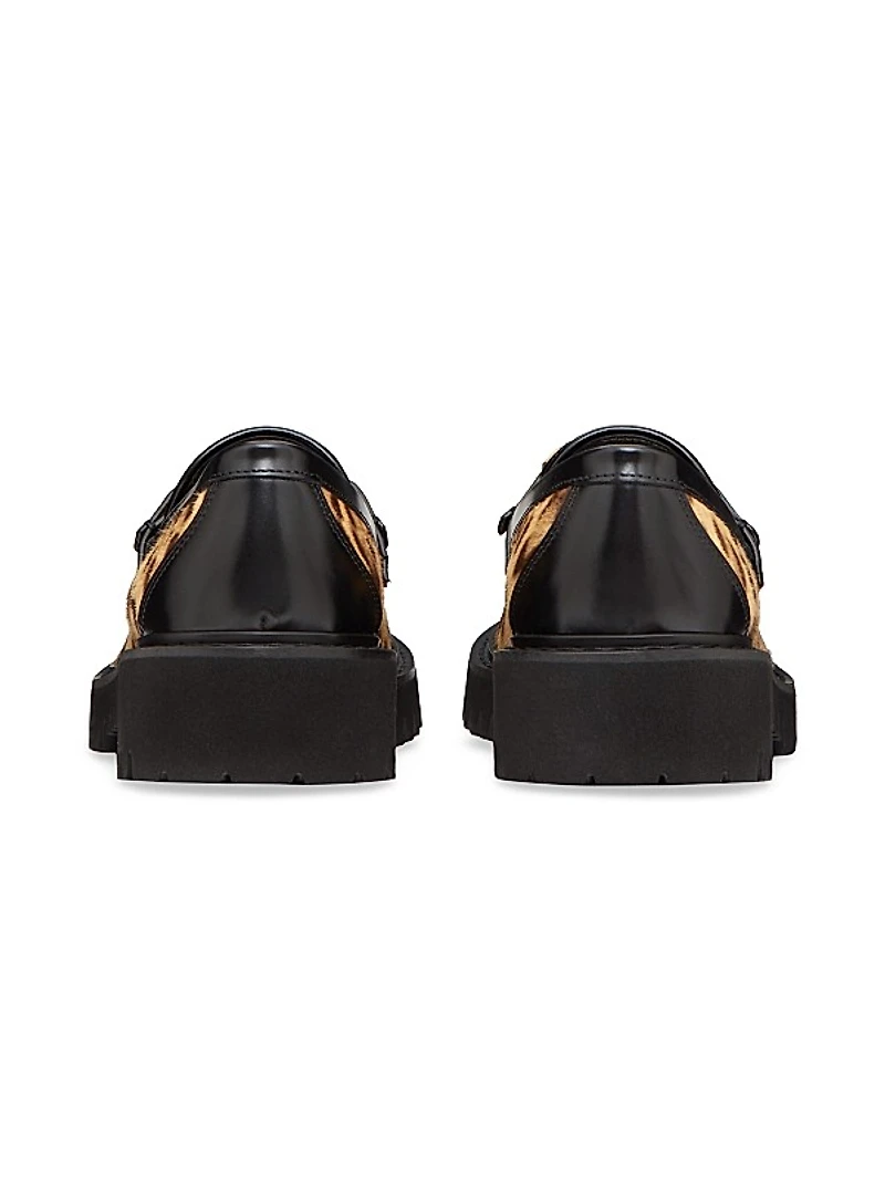 Vlogo Signature Pony-Effect Calfskin Loafers