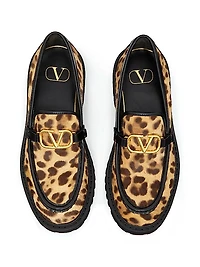 Vlogo Signature Pony-Effect Calfskin Loafers