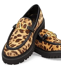 Vlogo Signature Pony-Effect Calfskin Loafers