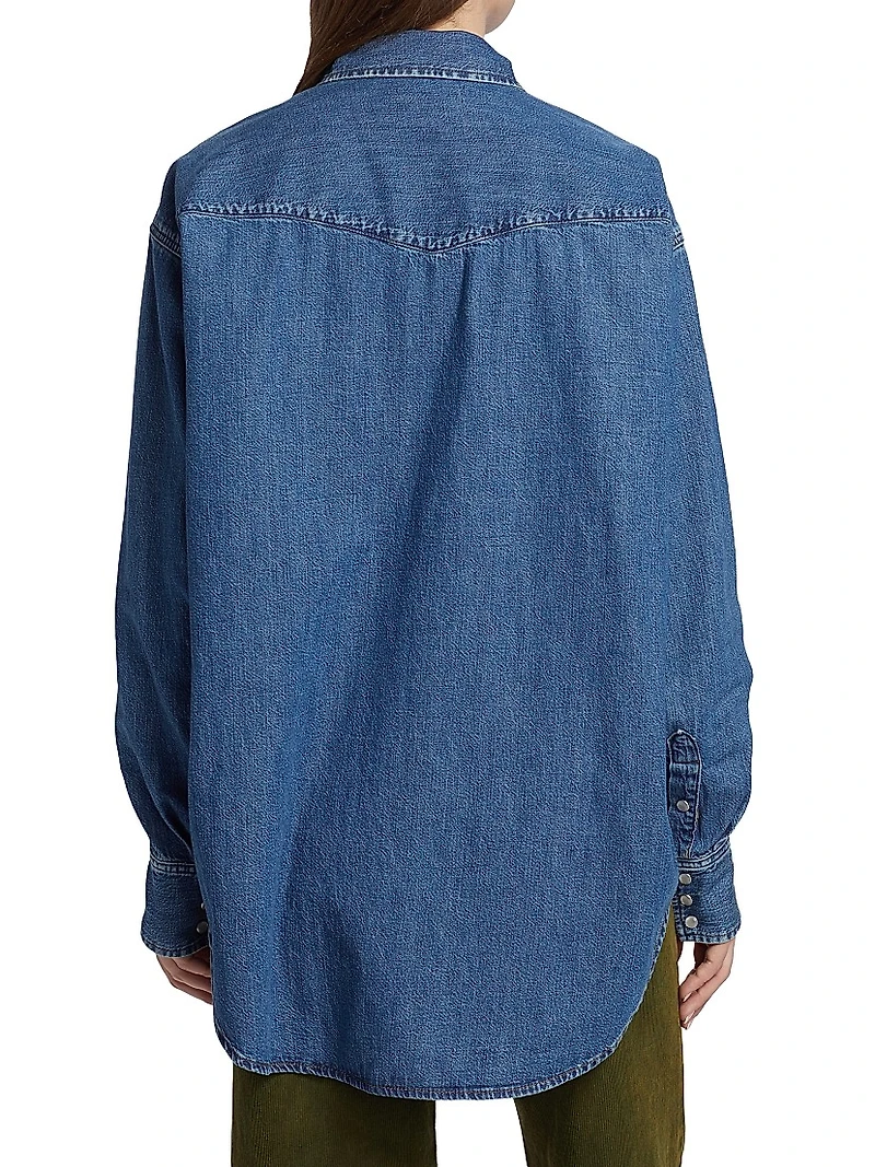 Oversized Denim Western Shirt