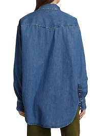 Oversized Denim Western Shirt