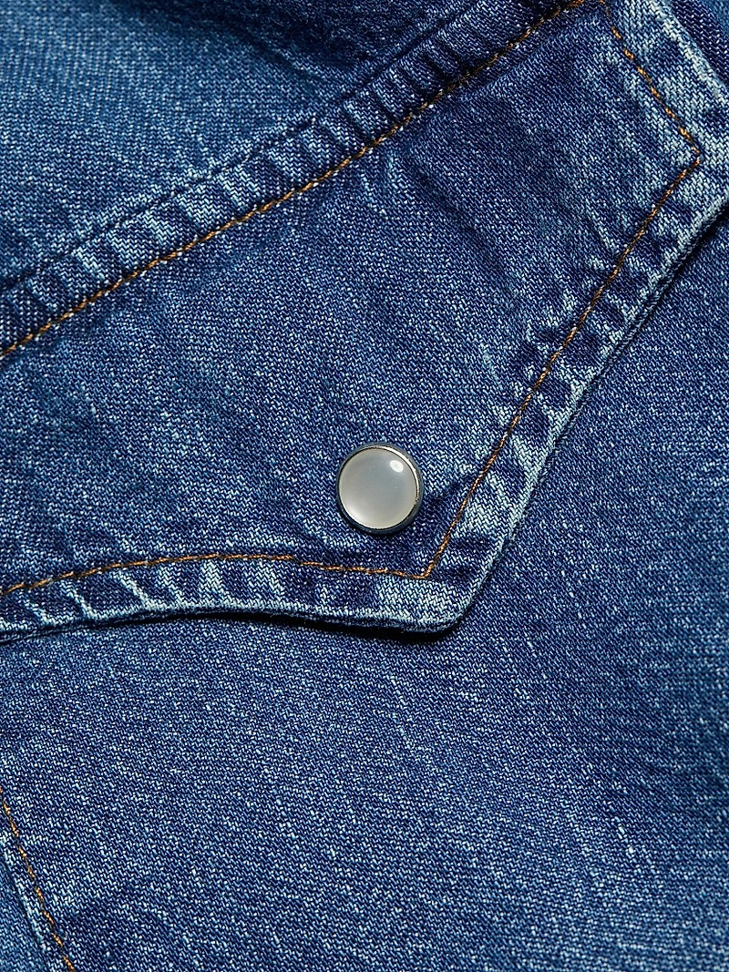 Oversized Denim Western Shirt