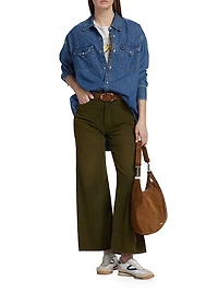 Oversized Denim Western Shirt