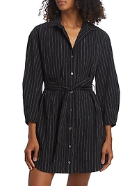 Pinstripe Poplin Shirtdress