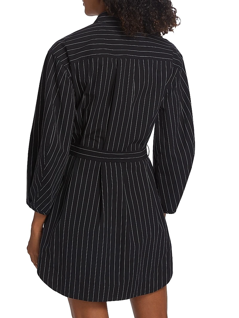 Pinstripe Poplin Shirtdress