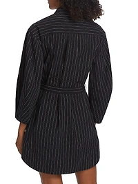 Pinstripe Poplin Shirtdress