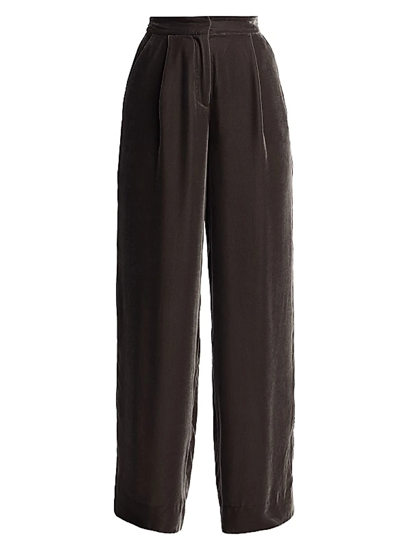 Wide-Leg Velvet Pants