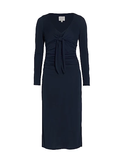 Brenna Jersey Tie Midi-Dress