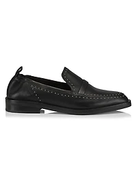 Alexa Soft Studded Leather Penny Loafers