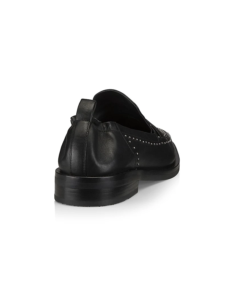 Alexa Soft Studded Leather Penny Loafers
