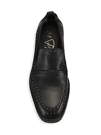 Alexa Soft Studded Leather Penny Loafers