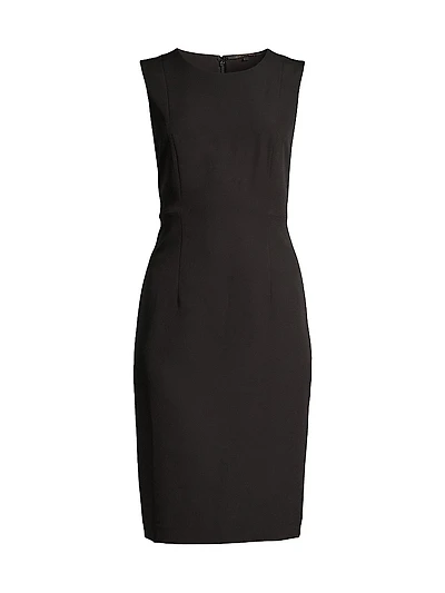 Meridian Milano Twill Sleeveless Sheath Dress