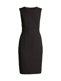 Meridian Milano Twill Sleeveless Sheath Dress