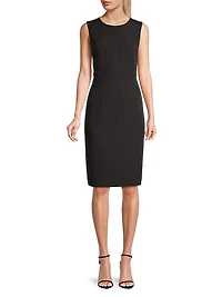 Meridian Milano Twill Sleeveless Sheath Dress