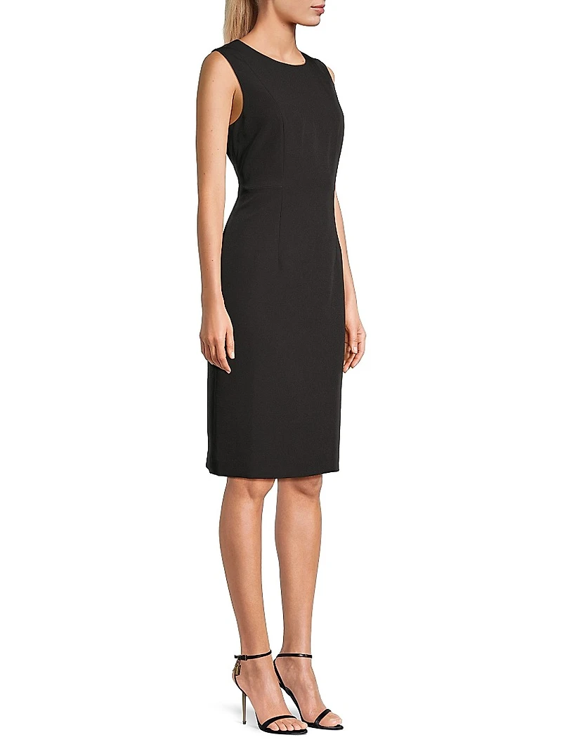 Meridian Milano Twill Sleeveless Sheath Dress
