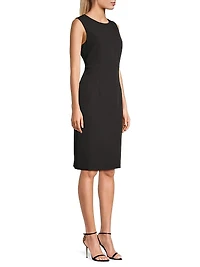 Meridian Milano Twill Sleeveless Sheath Dress