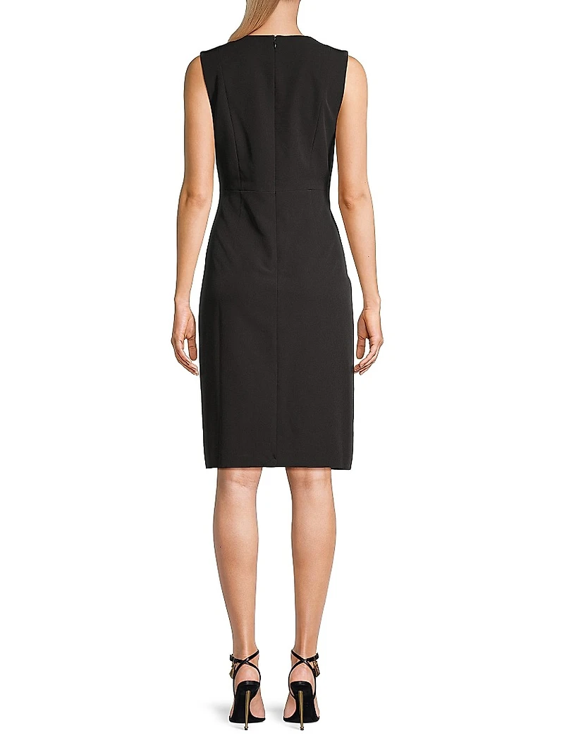 Meridian Milano Twill Sleeveless Sheath Dress