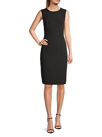 Meridian Milano Twill Sleeveless Sheath Dress
