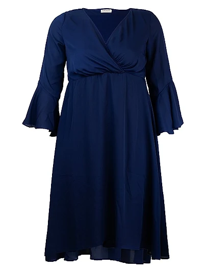 Brighton Bell-Sleeve Midi-Dress