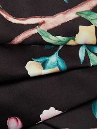 Paradise-Print Duchesse Satin Gown