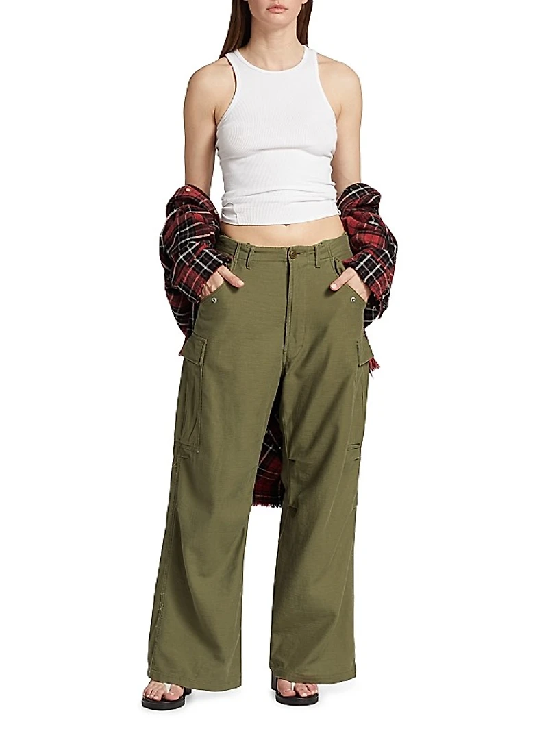 Wide-Leg Cargo Pants