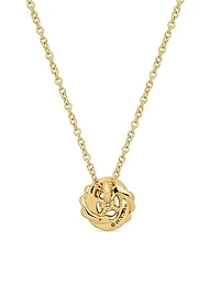 Petite Infinity Pendant Necklace in 18K Yellow Gold with Diamonds, 8mm
