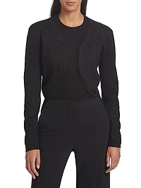 Wool-Blend Metallic Bolero Sweater