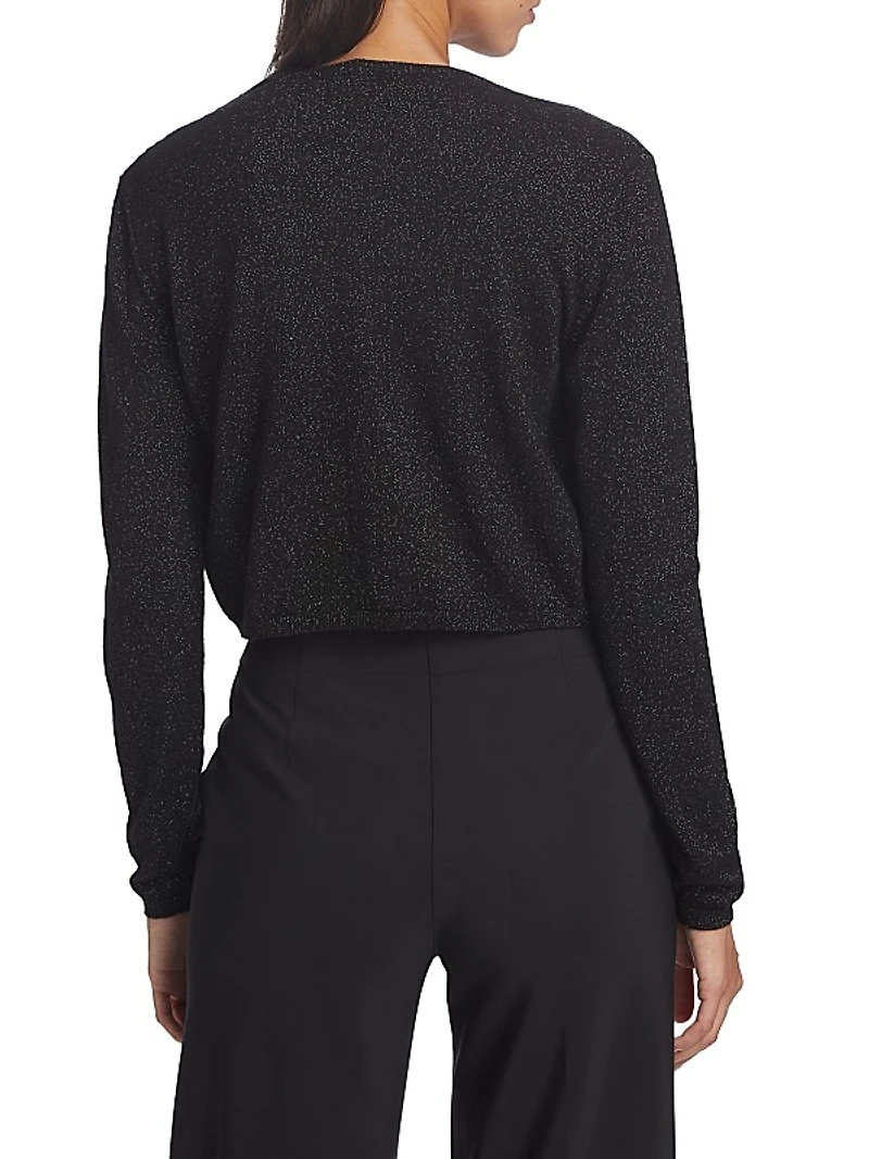 Wool-Blend Metallic Bolero Sweater