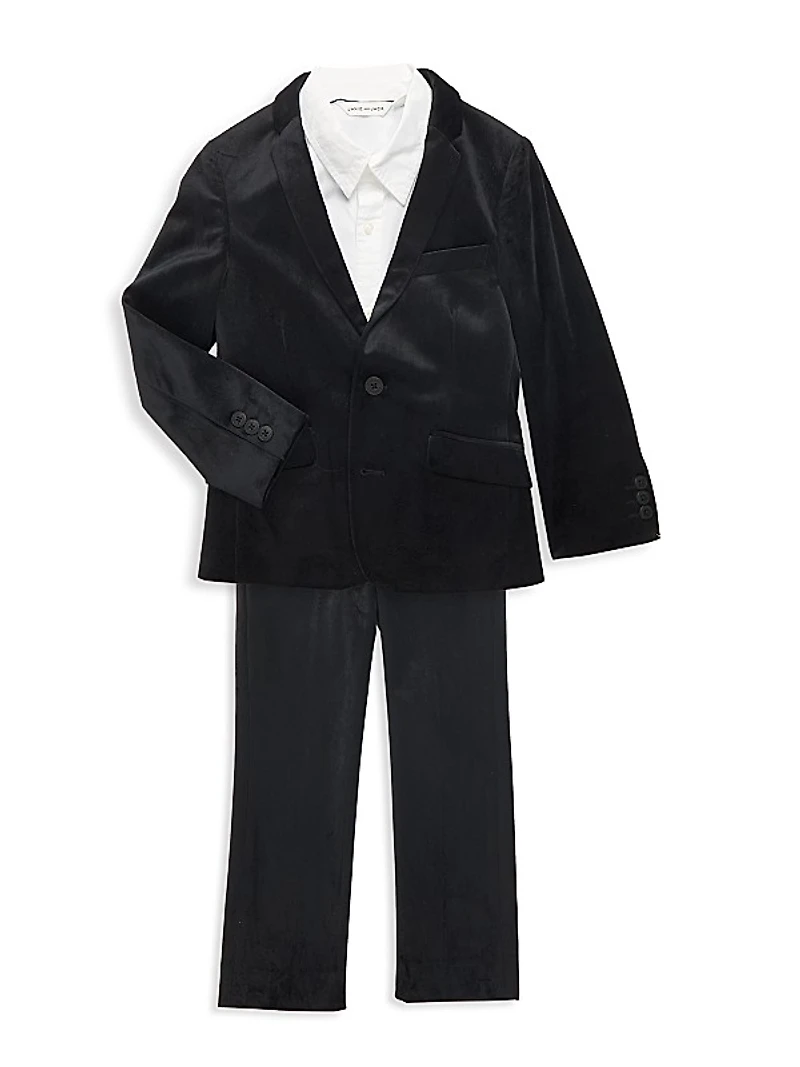 Little Boy's & Boy's Velvet Suit Pants