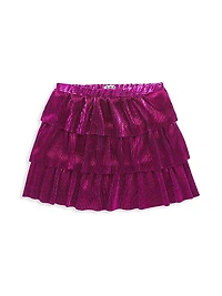 Girl's Metallic Pleated Skirt